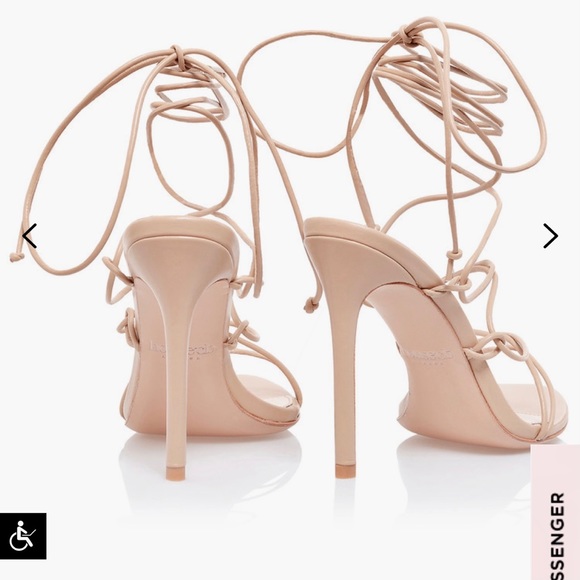 BEIGE LEATHER BARELY THERE SANDAL - Picture 9 of 10